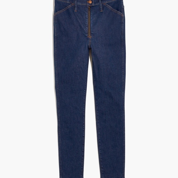 10" High-Rise Skinny Crop Jeans in Macarthur Wash: Exposed Zip Edition 33 - Picture 5 of 10